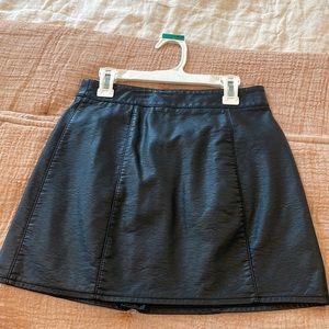 Black leather skirt